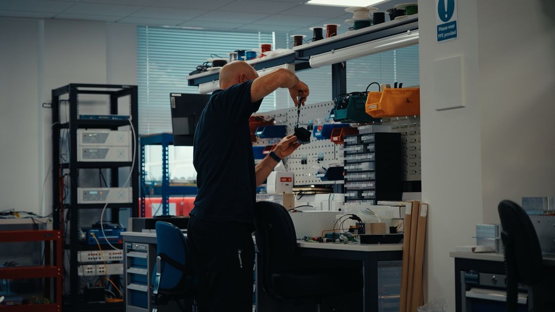 Synaptec engineer in the Glasgow lab